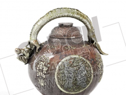 金龙壶把雕花陶瓷花瓶C4D模型下载