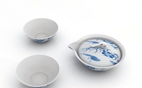 餐具模型：青花瓷碗C4D模型 Bowl 3D model