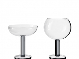 冰球系列气泡杯和香槟杯 (Tom Dixon玻璃器皿)3D模型素材下载Puck Baloon and Coupe Gl