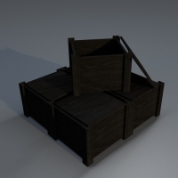 木箱3D模型 Wooden box