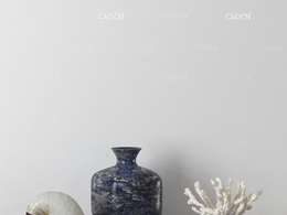 摆件装饰品c4d珊瑚海螺陶罐模型下载