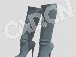 C4D女士长筒靴子模型 Boots