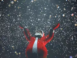 圣诞节满天飘雪的圣诞老人C4D工程 MERRY CHRISTMAS