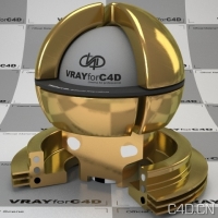 vray for c4d材质：Metal Gold Stefan 001