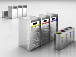 回收站垃圾桶3d models of recycle bin system