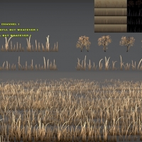 黄草3D模型：Free Grass Pack 3