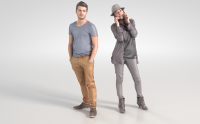 国外时尚青年男女C4D模型 Vray for c4d people