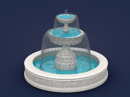 欧式喷泉C4D模型 Fountain 3d model
