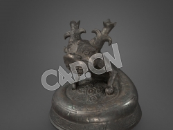 C4D中国古代青铜器盖子模型 Lei Vase lid