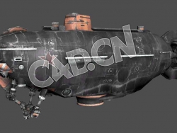 C4D无人潜艇模型 Unmanned submarine 3d Model