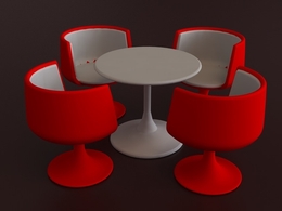酒店桌椅C4D模型 Tables and chairs