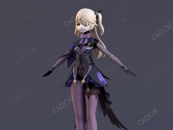 原神游戏卡通动漫角色少女菲谢尔C4D模型Mace