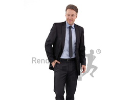 穿西装的商业精英 老板 男性C4D模型