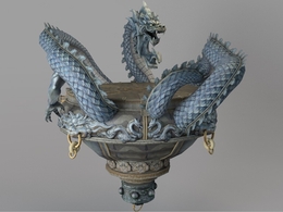 青龙石台C4D模型 Dragon 3d model