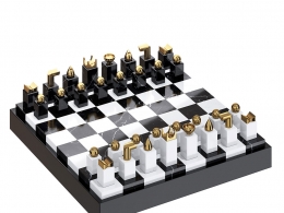 大理石国际象棋套装L Object出品3D模型素材下载Marble Chess Set by L Object