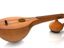 乐器模型：印度七弦琴C4D模型 Veena 3D Model