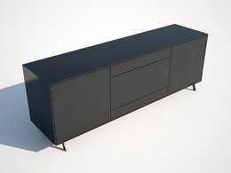 C4D黑色柜子 餐具柜模型 Sideboard