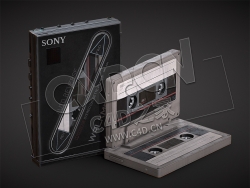 C4D索尼随身听磁带模型 sony