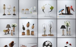 100个室内装饰摆件3D模型合集 3darcshop – Decorations 01-100