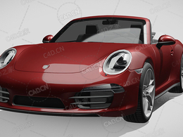 保时捷911-carerra-4s敞篷超跑C4D汽车模型下载