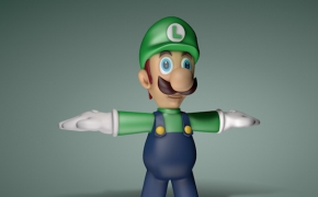 《超级玛丽》水管工：路易基.马里奥C4D角色模型 Luigi Mario 3d model