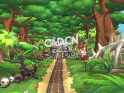 丛林海盗冒险map游戏场景C4D模型 Game pirate adventure map