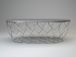 金属镂空桌子C4D模型 BOLIA TABLE COMB ELLIPSE