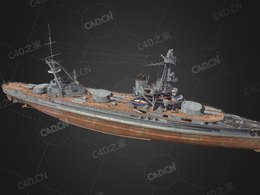 法国海军诺曼底级战列舰一级战列舰C4D模型下载Normandie 3d model