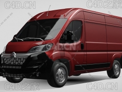 雪铁龙封闭式玻璃面包车货车2014款C4D汽车模型下载