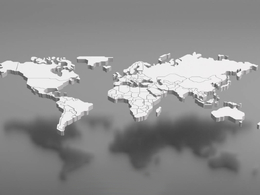 高质量精致白色世界地图C4D三维模型 企业宣传数据可视化专业素材