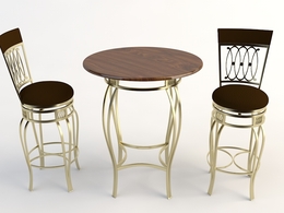 简约玻璃桌椅C4D模型 Tables and chairs -002 3d model