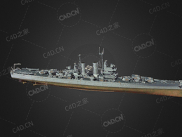 美国海军布鲁克林级轻巡洋舰9号舰海伦娜号号轻巡洋舰C4D模型下载Helena 3d model