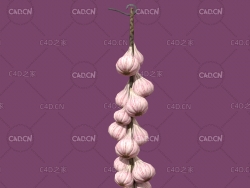 一串蒜辫子C4D模型