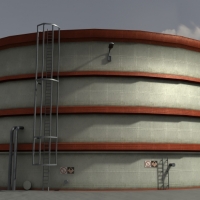 工业设施1-02：储存罐/油罐/化学储罐3D模型