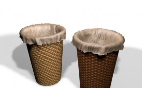 竹篓C4D模型 Bamboo basket 3D model