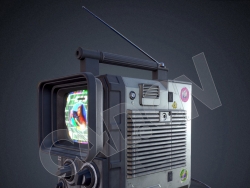 松下老式电视 老款电视机 复古彩电C4D模型 Panasonic TR-555