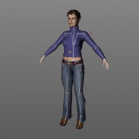紫衣女人C4D模型（带绑定） WoMan 02 c01 rig