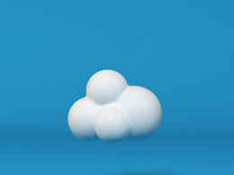 低面卡通气泡云图标模型Bubble Cloud_2