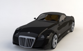 迈巴赫黑色汽车C4D模型 Maybach Exelero 3d model