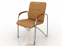棕色办公室访客椅C4D模型Brown Office Visitor Chair 3D Model