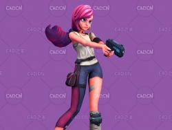 疯狂的女孩3D角色模型 Artstation - Mad Ping Girl 3D Model