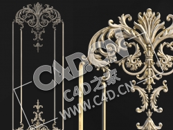 C4D欧式石膏雕花图案镜框花线画框浮雕花构件模型_08 Lepka_22