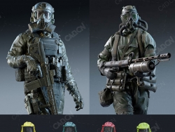 生存启示录游戏角色武器装备3D模型防化服装备坦克BigMediumSmall – Post Apocalyse