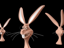 戴眼镜的兔子 卡通兔子形象C4D模型 Rabbit 3d model