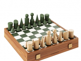 康朗仿皮革毛毡国际象棋套装3D模型素材下载Faux Leather and Felt Chess Set by The C