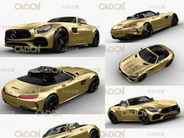 梅赛德斯奔驰敞篷跑车C4D模型 Mercedes AMG GTC Roadster 2017 3D Model
