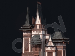 C4D香格里拉中式建筑模型 Kitbash3d-Shangri-La_BldgMD_H_grp