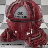 vray for c4d材质：Corrugated Metal [Red]