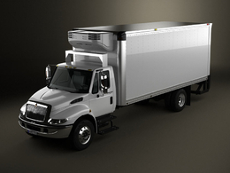 白色卡车 货车 房车 厢式货车3D模型 International Durastar Box 2002 3D Model