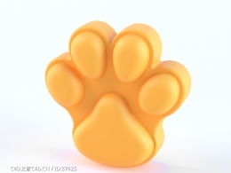 卡通熊掌造型高精度C4D三维模型下载,适用动画游戏场景角色道具可爱风格素材资源推荐